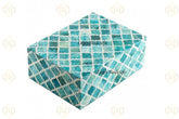 Colored Bone Inlay Jewelry Box - Handmade Geometric Design